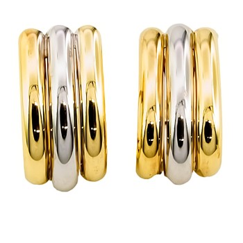 9ct gold 2-tone 2g Hoop Earrings